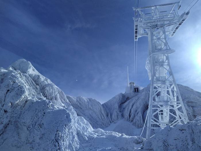 Der Säntis ist die erste Erhebung nach dem Mittelland, deshalb bekommt er sehr viel Wetter ab – auch im Winter.