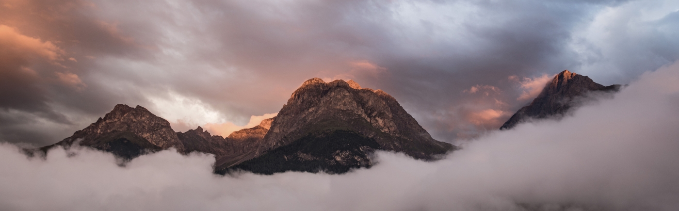 Mystische Wetterstimmung am Piz Lischana.