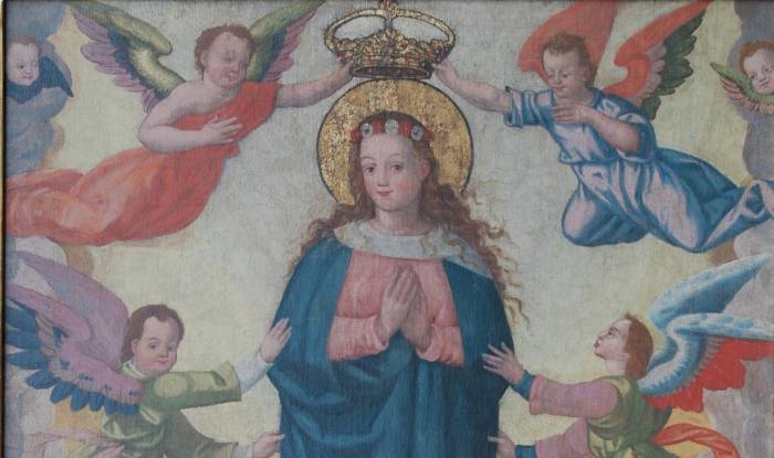 Das Gnadenbild mit der Krönung Mariens feiert dieses Jahr sein 400-jähriges Bestehen. Es ist in der Gnadenkapelle des Klosters St. Johann in Müstair zu sehen.