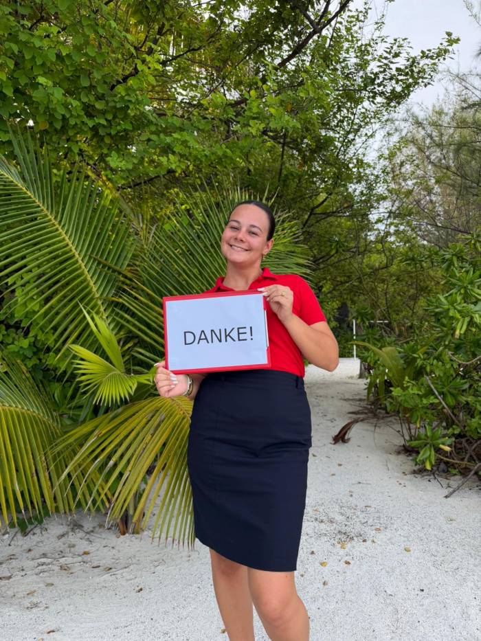 Arina Mayer arbeitet als Reiseleiterin auf den Malediven