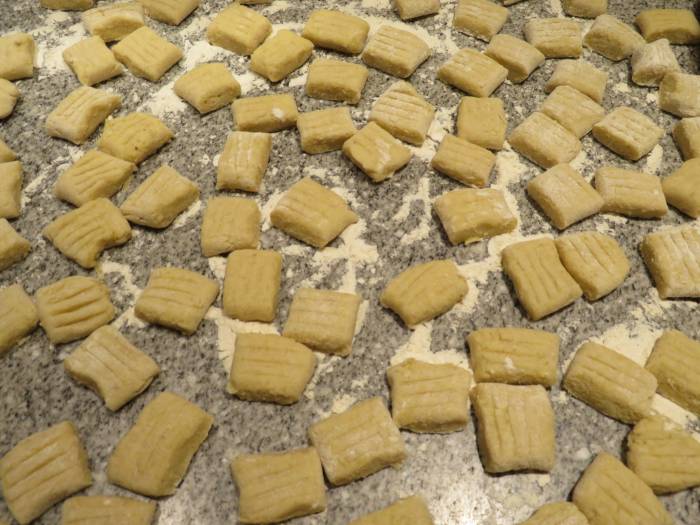 Die Gnocchi vor dem Kochen.