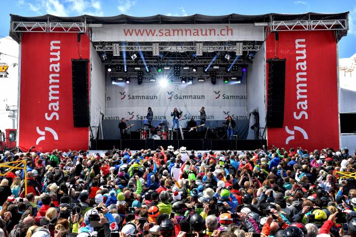 Stimmung garantiert, am Frühlings-Schneefest.