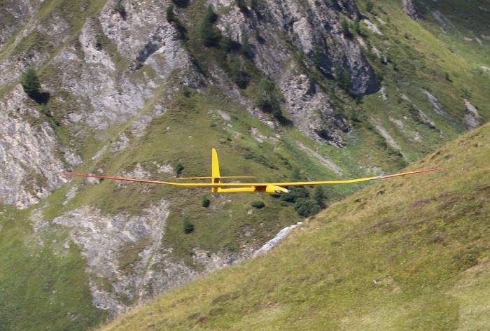 Beste Flugbedingungen für Modellflugzeuge in Samnaun.