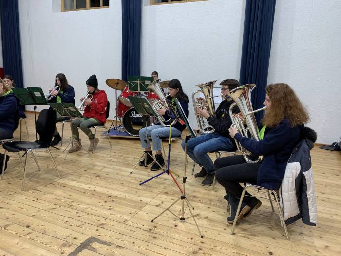Volle Konzentration bei der Probe.