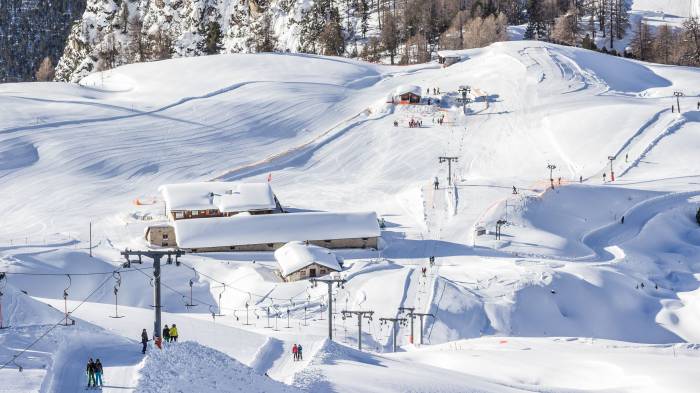 Das Skigebiet Minschuns auf dem Ofenpass.